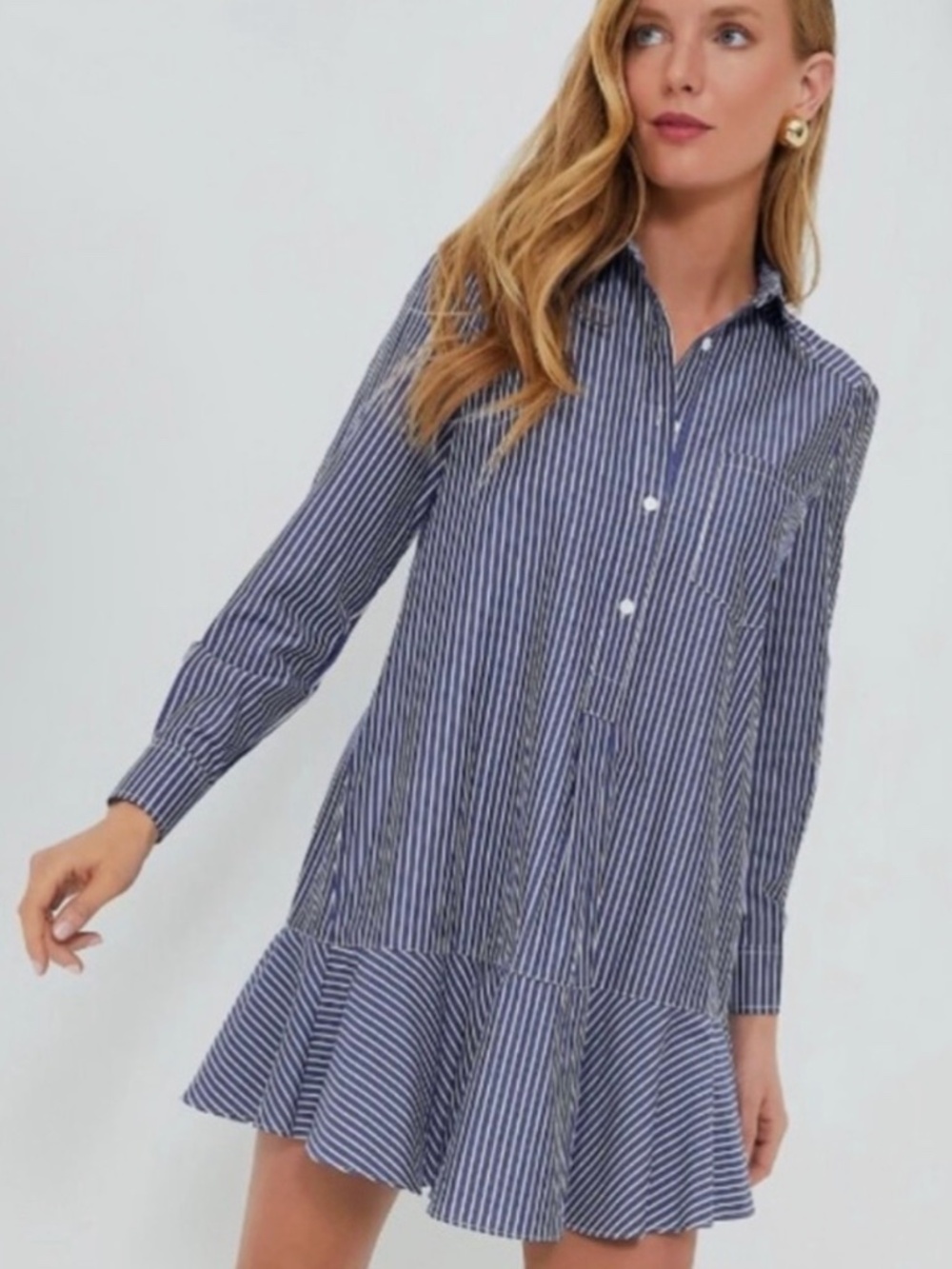 Tuckernuck Indigo Stripe Callahan Shirt Dress XL Blue White NWT